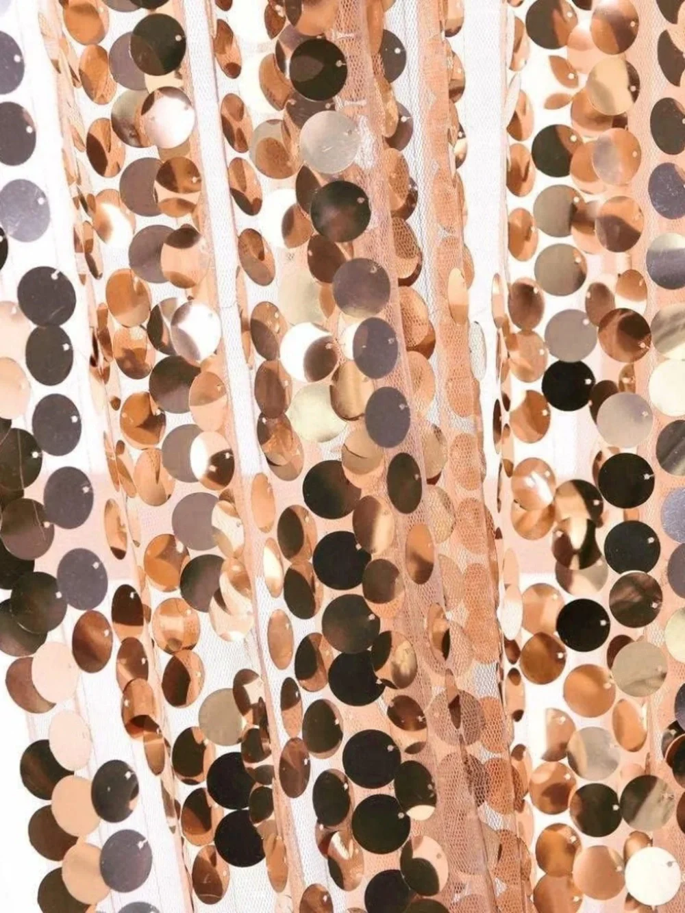YCC 9X8FT Rose Gold Big Sequin Backdrop Curtain Panel for Wedding Party Thanksgi